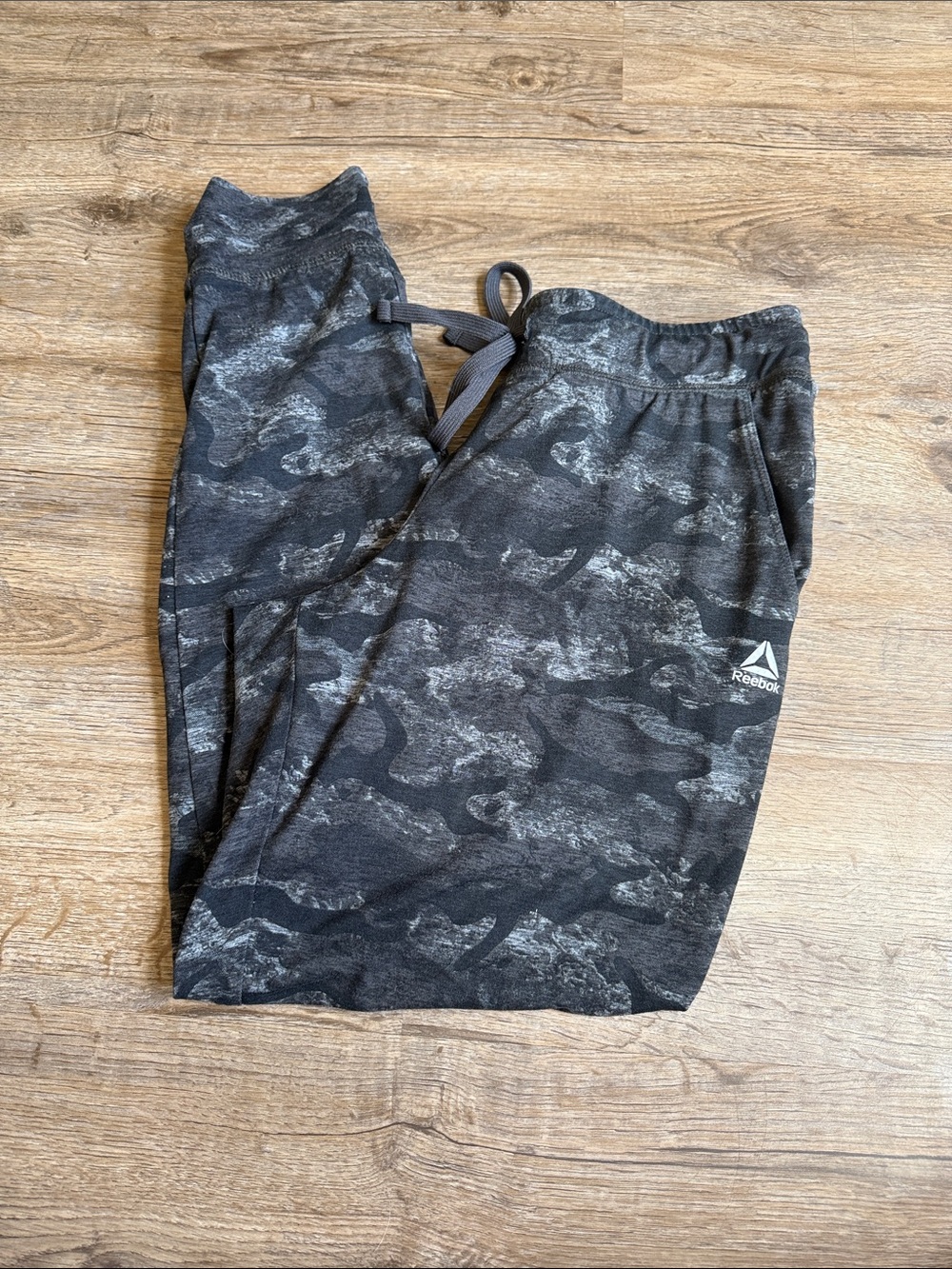 Reebok Black & Gray Camo Jogger Pants